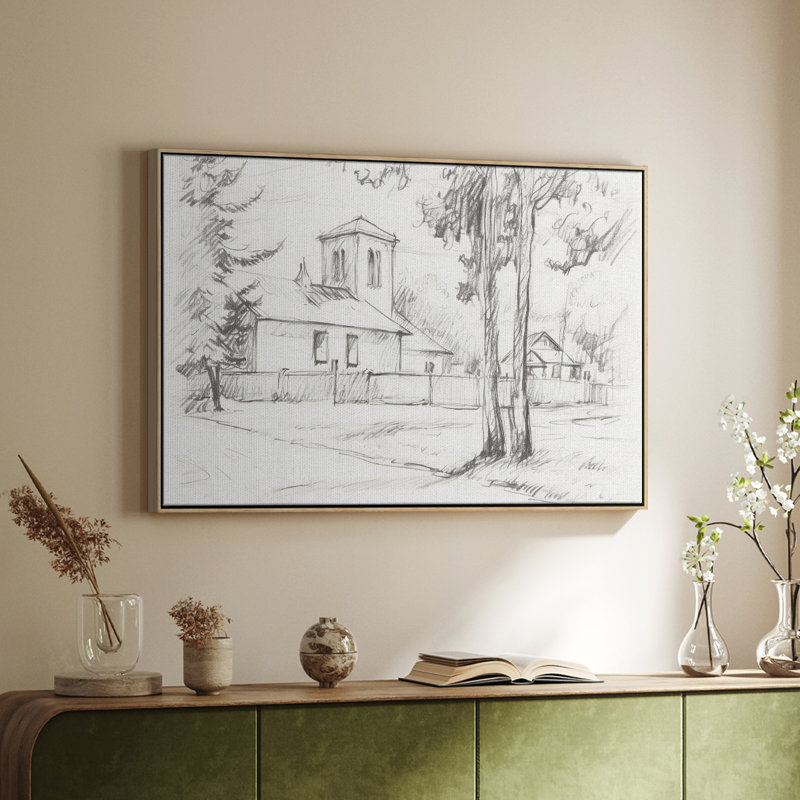 "Croquis rétro - IV" sur toile, H 27 po x l 41 po