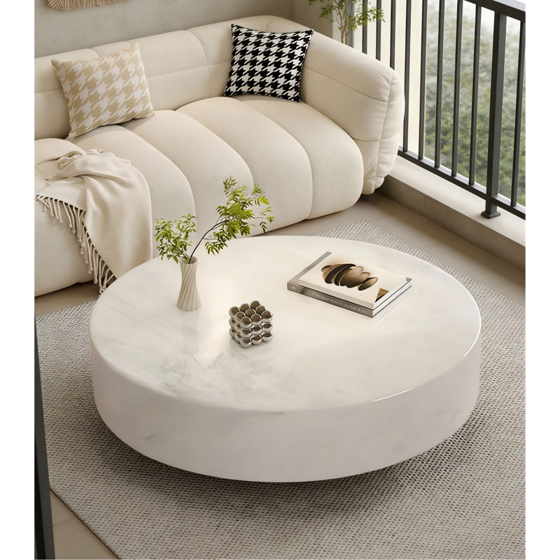 Table basse ronde pour le salon Minimalis, H 13,77 po x L 43,3 po x l 43,3 po