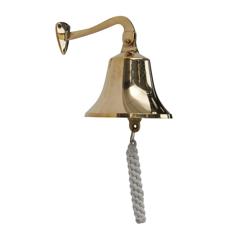 Cloche décorative en métal Schniepp, Or, H 6,1 po x l 7,65 po x P 6 po
