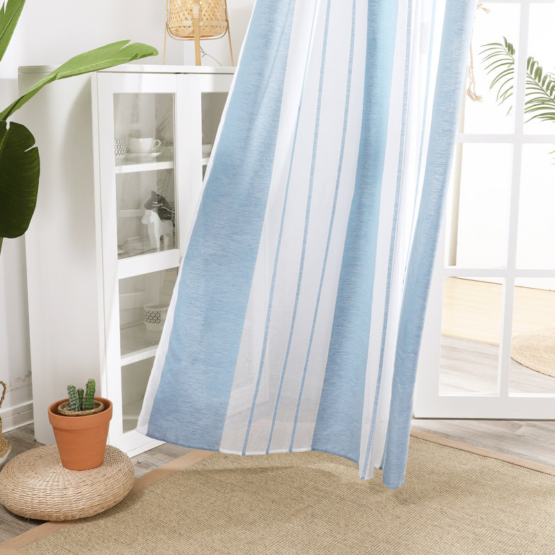 Dearious Sheer Curtain Pair, Light Blue, Width 140 x Drop 183 cm