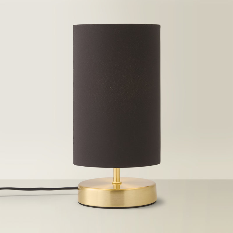 Romica Metal Table Lamp, Brushed Gold, Yes, Black