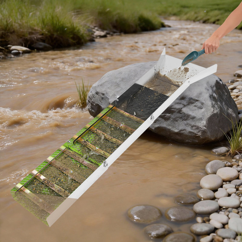 Portable Gold Panning Kit, 27pcs Complete Gold Prospecting Backpack Kit with Folding Sluice Box