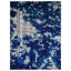 Bleu abstrait | Tapis intérieur beige en soie noué à la main-1052890287