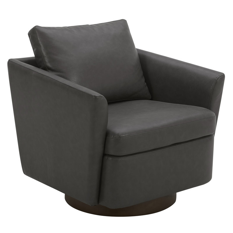 Fauteuil pivotant en similicuir 29,3 po Areiana, Similicuir gris rétro
