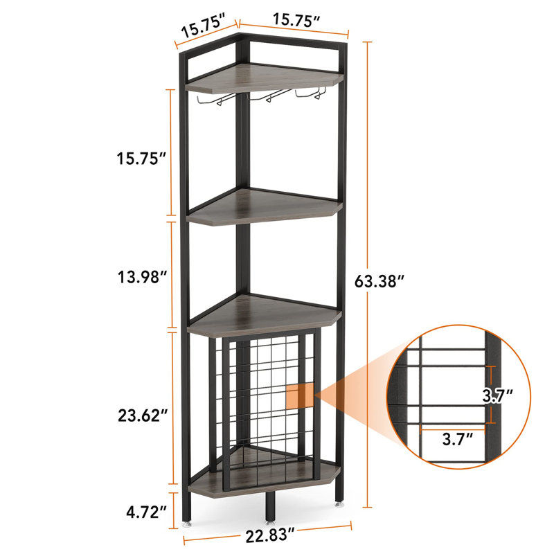 Aniessa Wine Bottle & Glass Rack, Grey