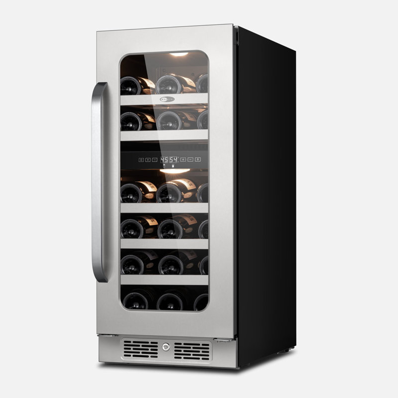 Réfrigérateur à vin encastrable 29 pouces Whynter BSR-029DW avec 29 bouteilles encastrées en acier inoxydable avec porte réversible, contrôle numérique, serrure et filtre à charbon