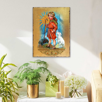 Inspirational Icon Shepherd Wooden Figurine