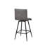Tabouret de comptoir rotatif à 360 degrés en similicuir gris, siège de 25 po, capacité de 300 lb, siège de bar pivotant chic en métal, gris