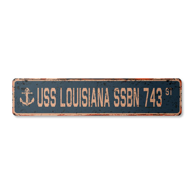 Louisiana Ssbn 743 Street Sign Aluminum 6" X 24"
