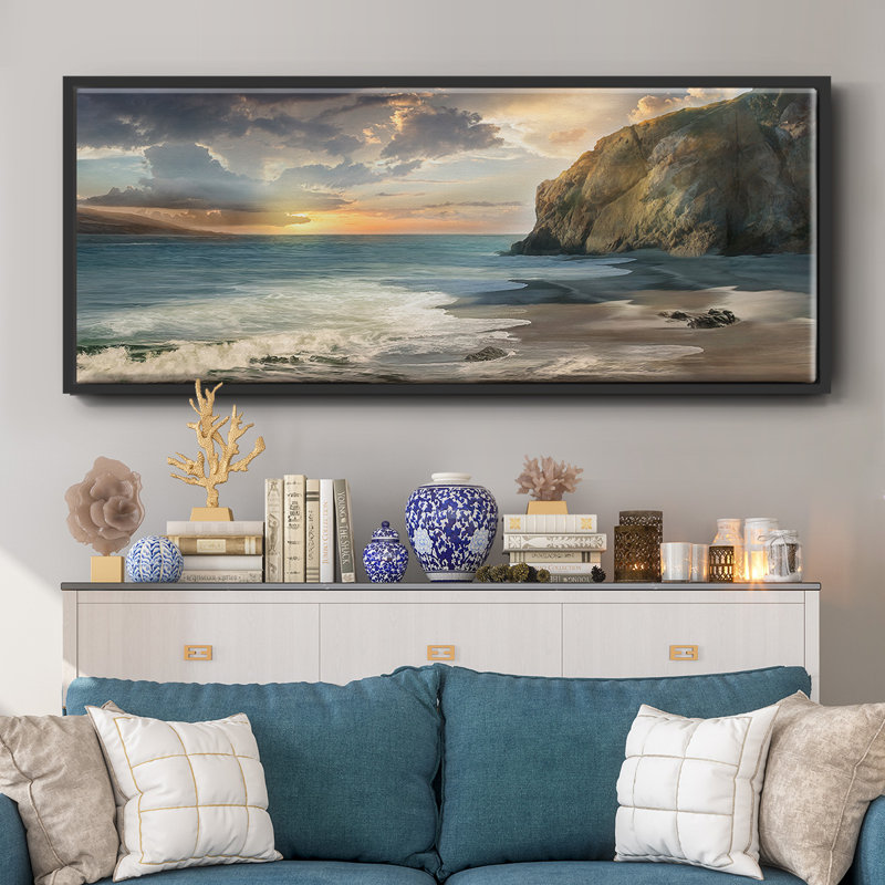 Private Cove- Framed Canvas, 8" H x 20" W