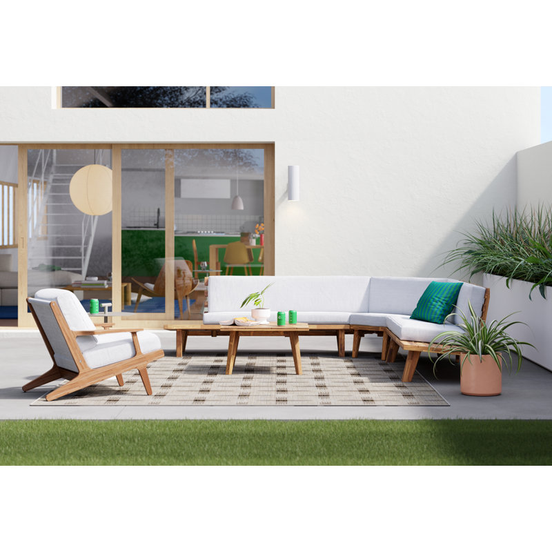 Asher 2-Piece Upholstered Chaise Sectional, Effie Linen Performance Linen, Left Hand Facing