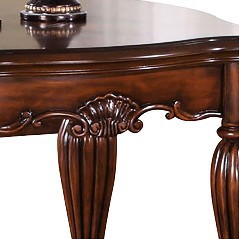 Table de bout rectangulaire élégante en cerisier pour l'esthétique moderne avec pieds cannelés