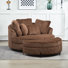 Fauteuil demi-tonneau rembourré avec repose-pieds