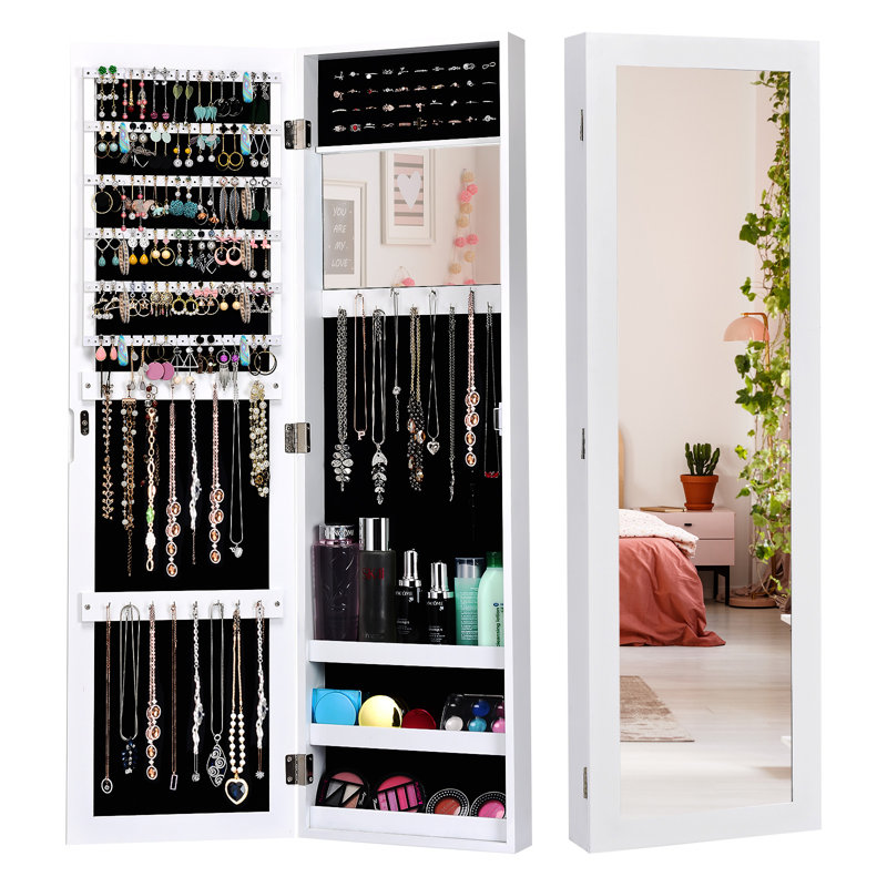Kristene Wall Jewelry Armoire, White