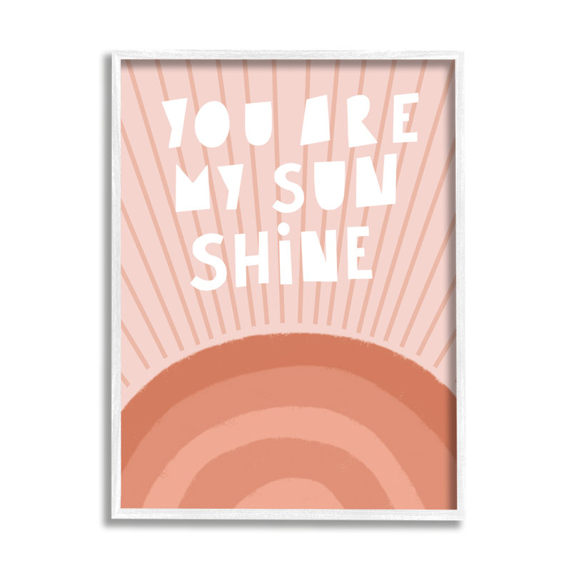 «My Sunshine Motivation», orange, rosé, arc-en-ciel, H 16 po x l 20 po, Giclée encadrée blanc bord de mer