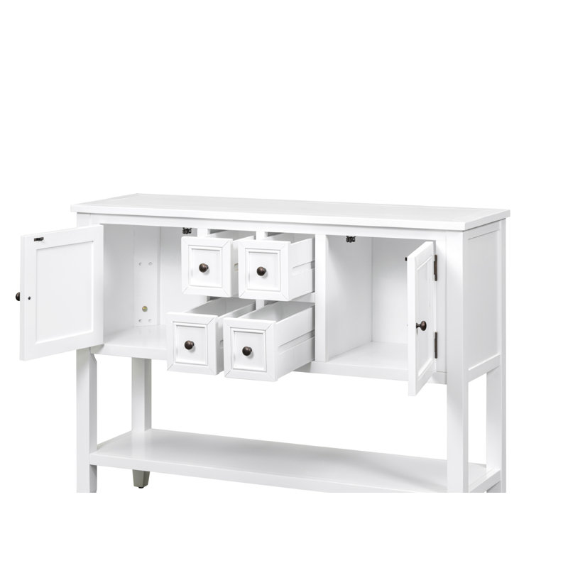 Console avec 4 tiroirs de rangement et 2 grandes armoires