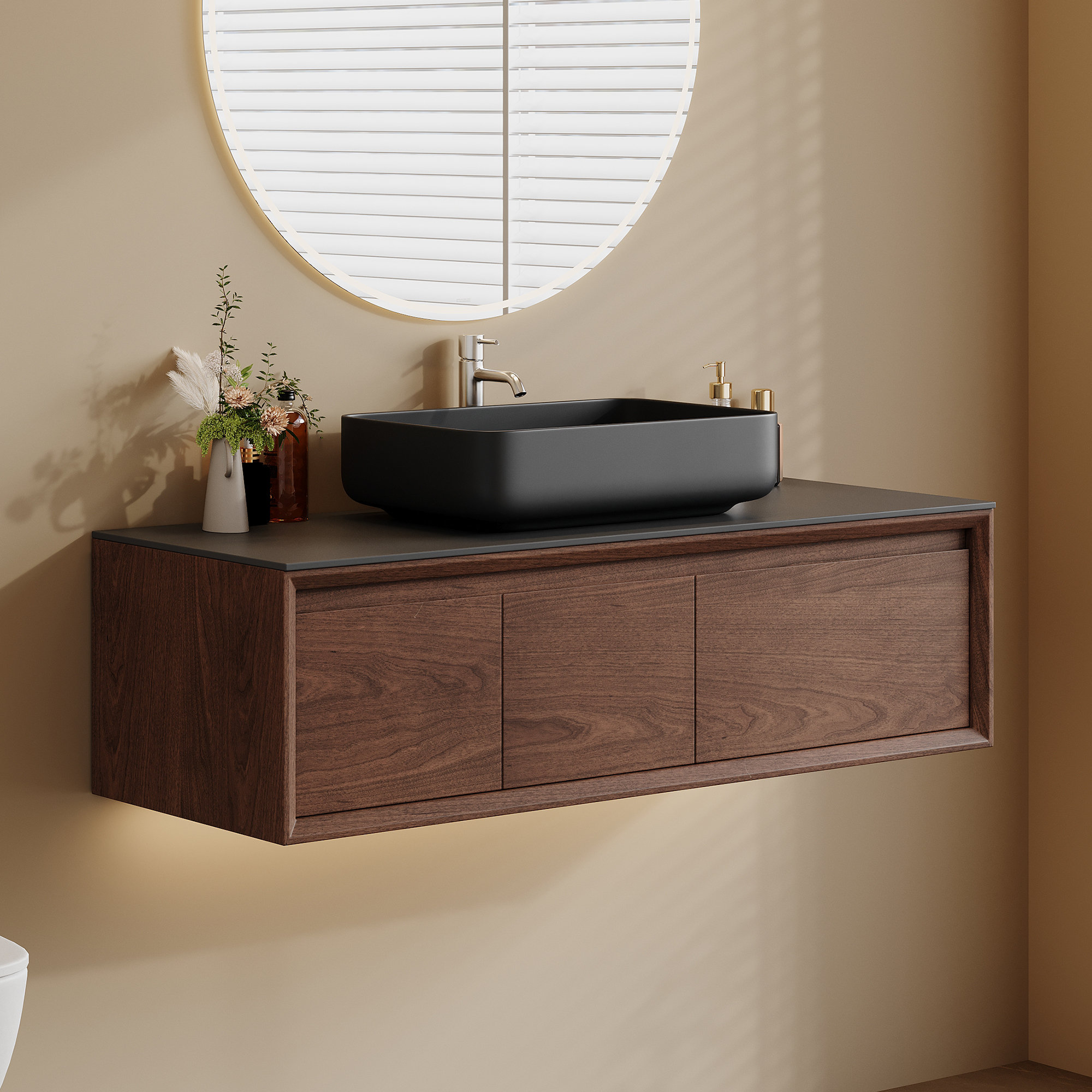Ebern Designs 48'' Mid Century Modern Bathroom Vanity, Floating ...