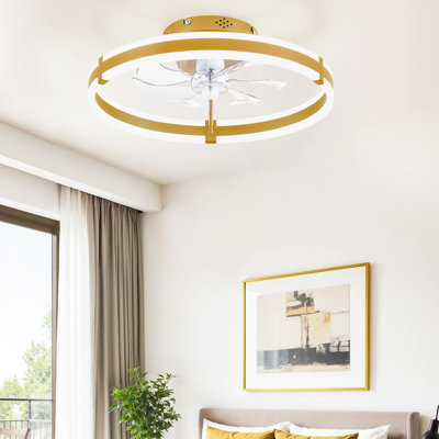 19.7 inch Low Profile Ceiling Fans with Lights and Remote