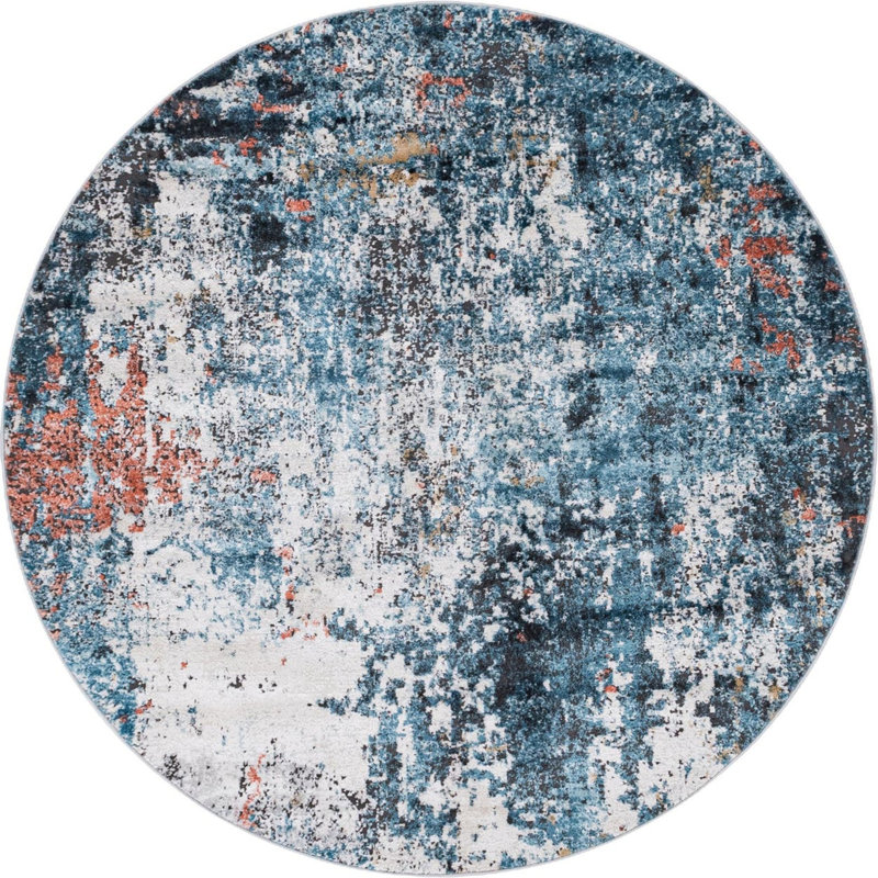 Abstract Indoor Rug, Round 6'1"