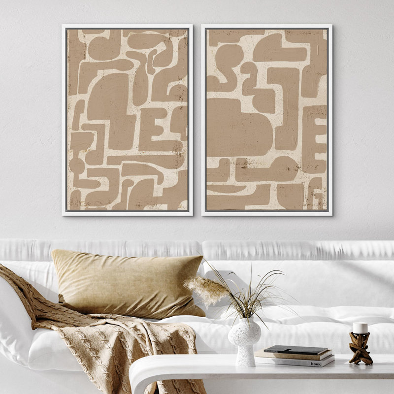 «Green Mountain Rangeest Landscape Wilderness Modern Art Floral Rustic Decor Living Room Room», 2 pièces sur toile