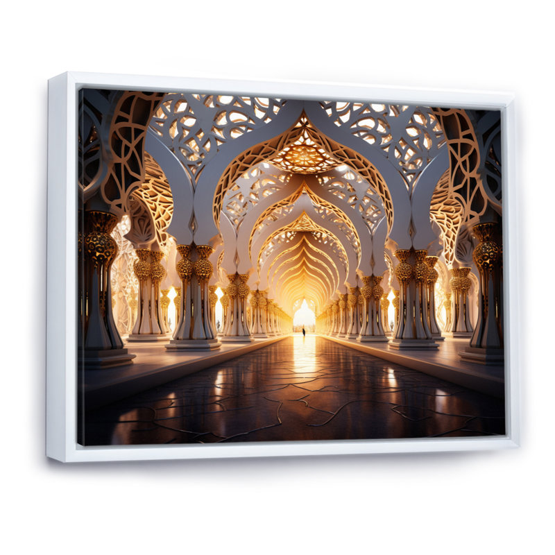 Art de l'Islam, Architecture islamique II - Art mural de l'Islam, Cadre flottant blanc, H 16 po x l 32 po x P 1 po