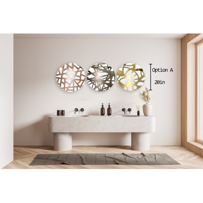 Geometric Circles Mirrored Acrylic Wall Art