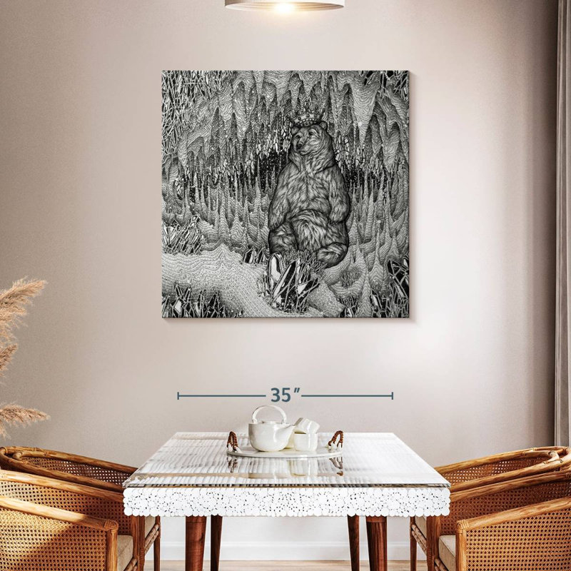 Brampt Cave Of The Bear King, 39" H x 39" W