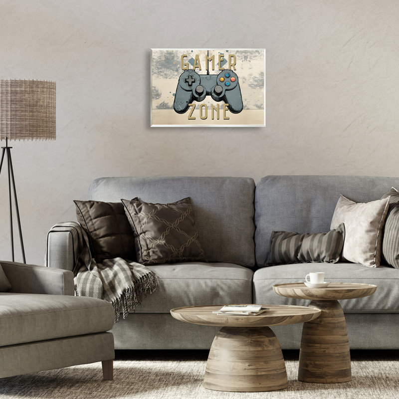 Plaque murale Gamer Zone avec abstrait, design par Kim Allen, H 13 po x l 19 po
