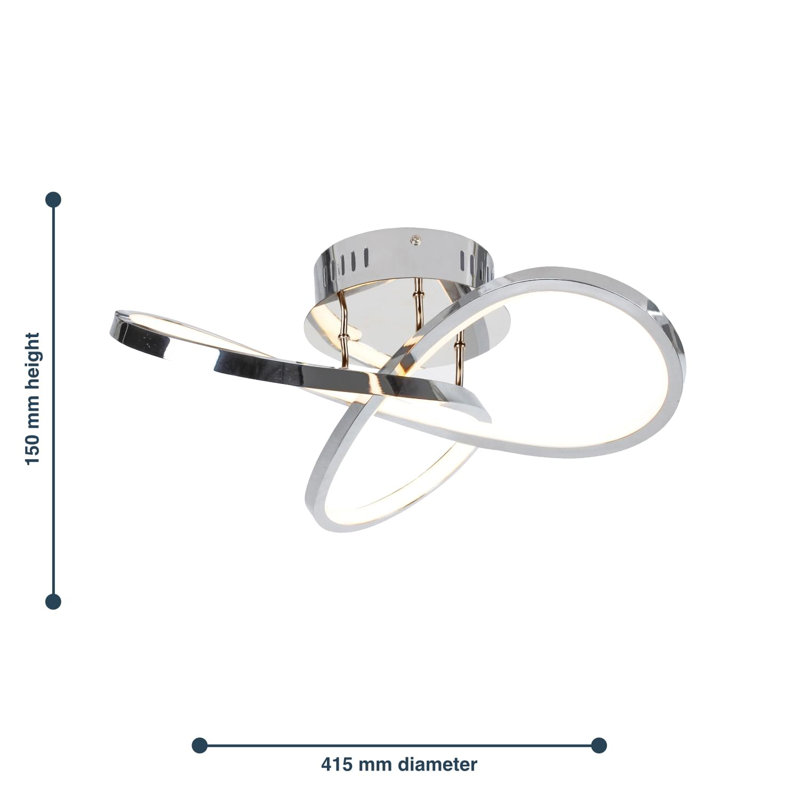 Cleophis LED Semi Flush Mount, Polished Chrome