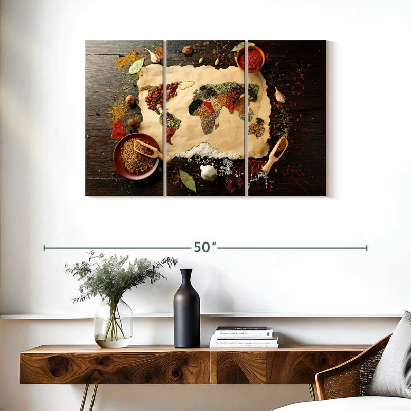 Yarlin Spices World Map, 24" H x 38" W