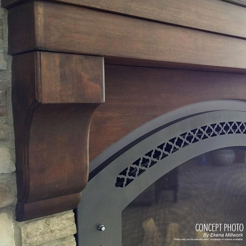 Hand-Carved Red Oak Decorative Wood Corbel