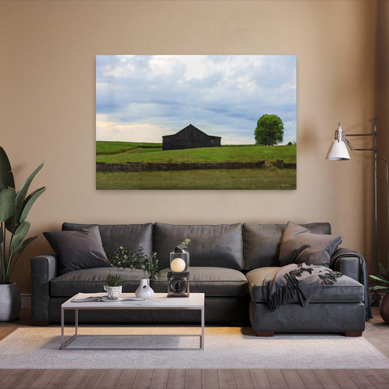 Art contemporain, paysage contemporain minimaliste, paysage paisible, H 40 po x l 60 po