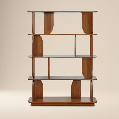 Padua 62" Sculptural 4-Tier Wood Bookshelf