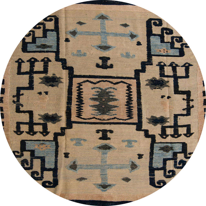 Abstract Indoor Rug, Round 5'