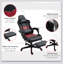 Fauteuil de jeu en cuir polyuréthane de bureau de course à dossier haut avec repose-pieds pivotant et support lombaire, hauteur réglable, noir