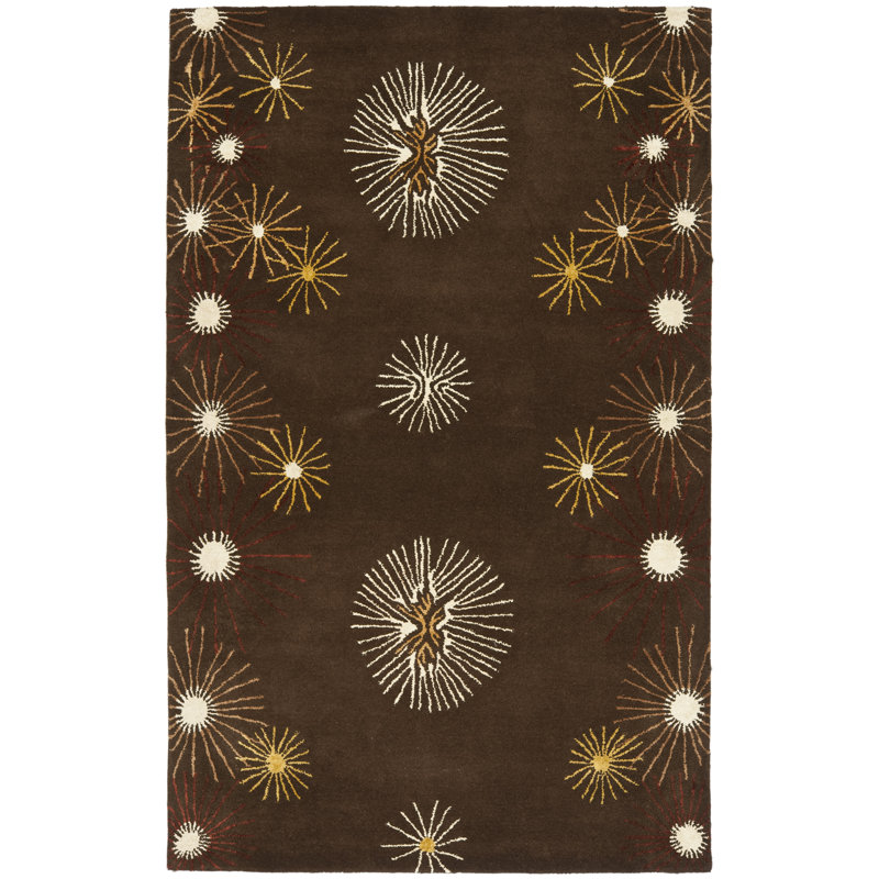 Candelo Soho Hand Tufted Wool Floral Rug, Rectangle 3'6" x 5'6"