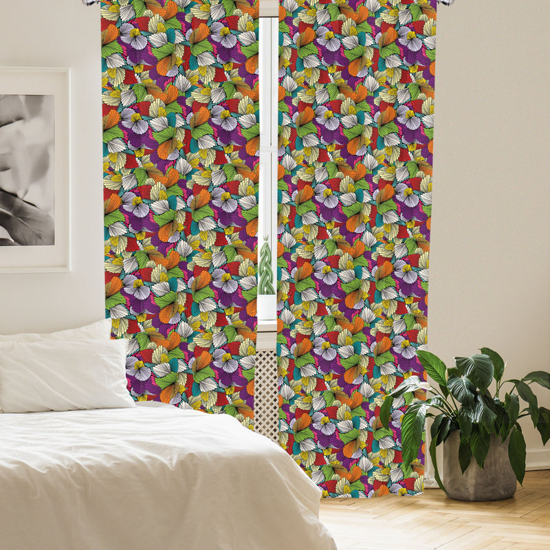 Paire de rideaux semi-transparents avec passe-tringle, 28 po x 63 po