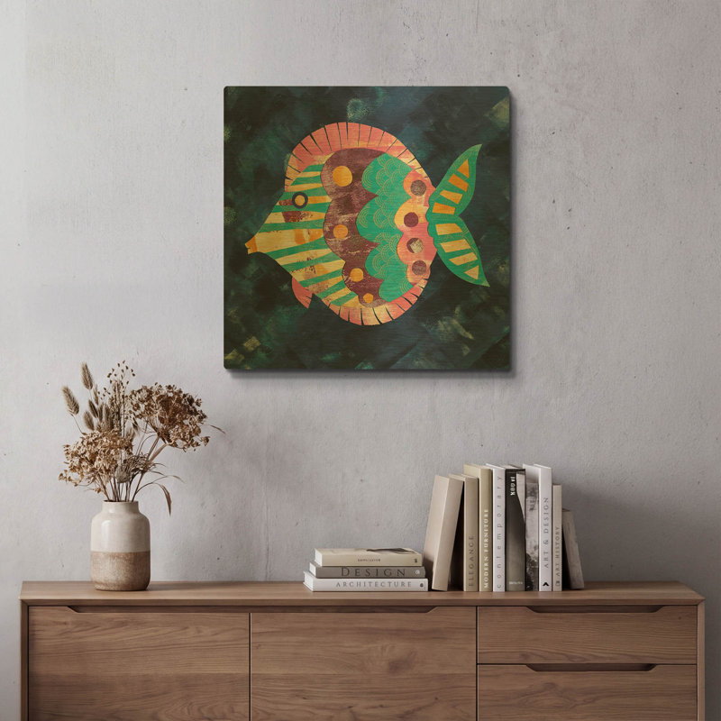 «Boho Reef IV» par Wild Apple, art mural en métal doré, 24 po x 24 po, 24"x24"