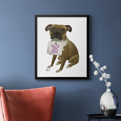 Love and Boxer Premium Framed Canvas - Ready to Hang