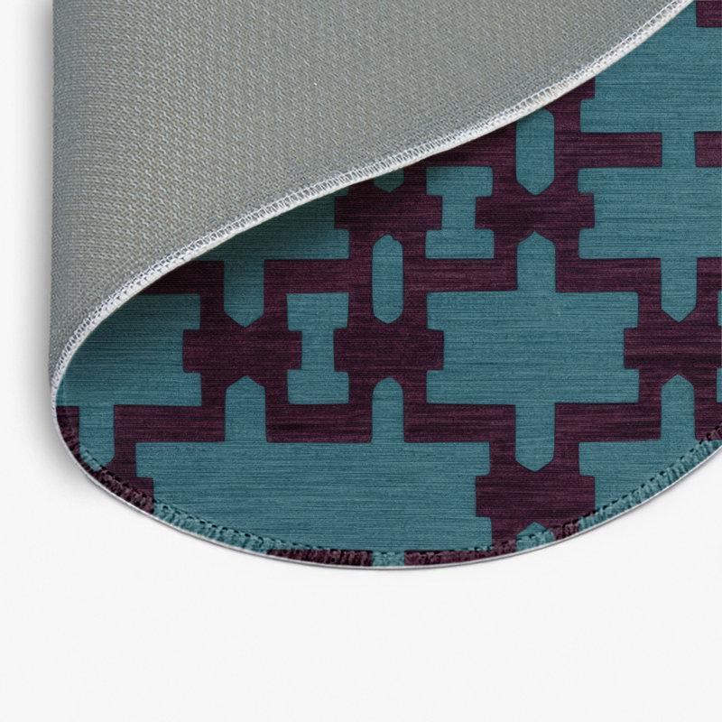 Tapis brun intérieur et extérieur Trellis, Rond 5 pi