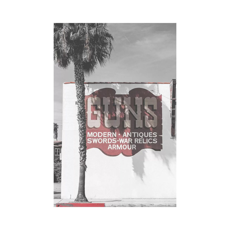 «Guns Vintage Sign» par Pixy, impression sur toile tendue, H 40 po x l 26 po x P 1,5 po