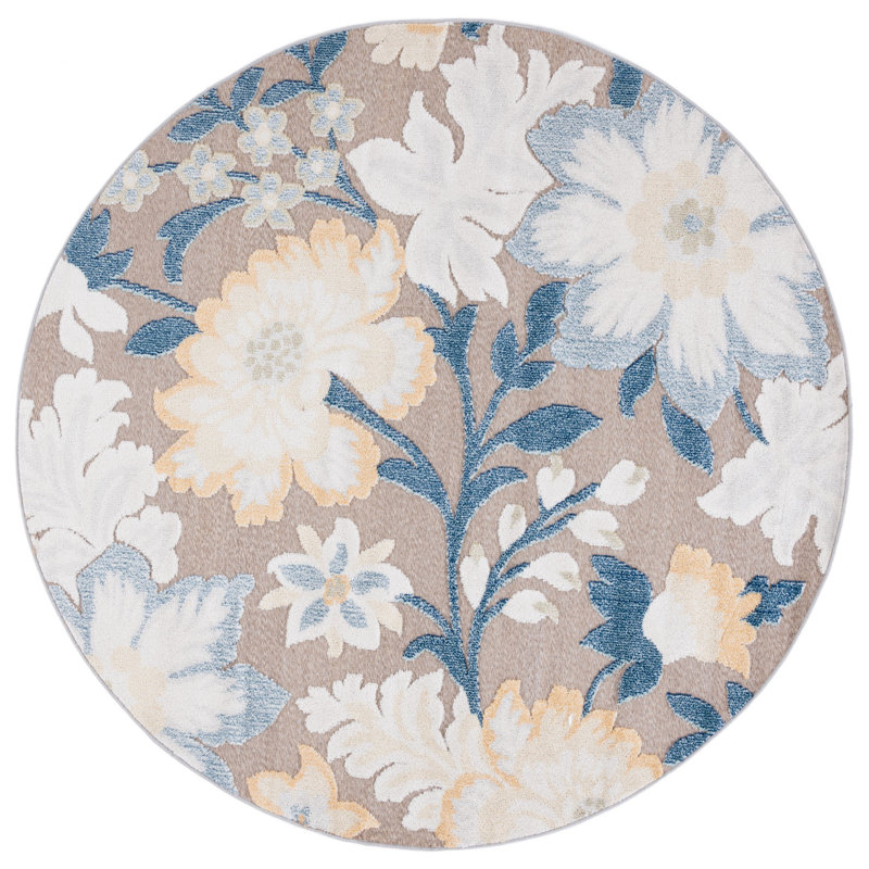 Cuillin Performance Floral Indoor/Outdoor Area Rug, Round 6'7"