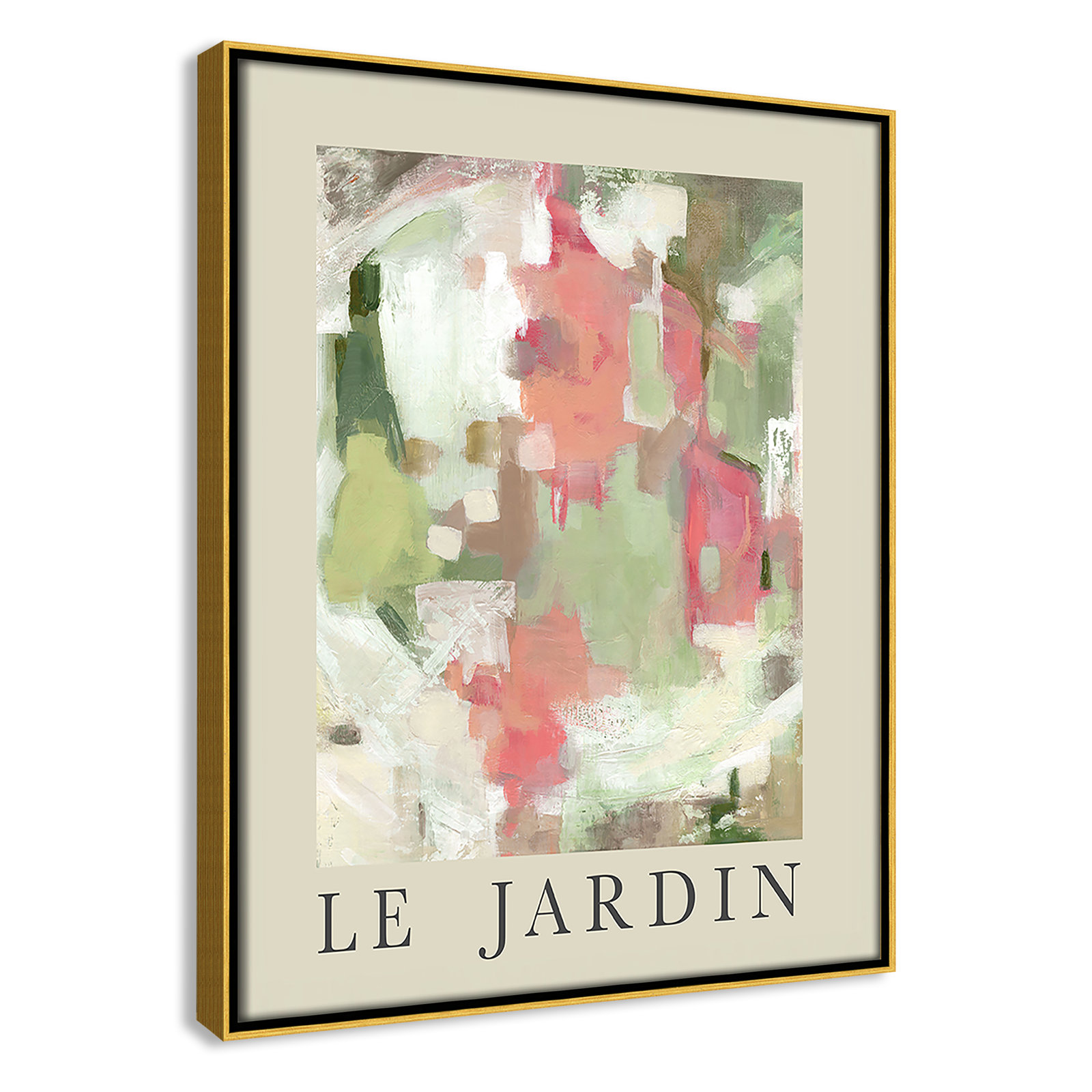 Botanical Poster Collection " Le Jardin " by Carol Robinson, No, 15.5" H x 12.5" W x 2" D, Gold Floater Frame