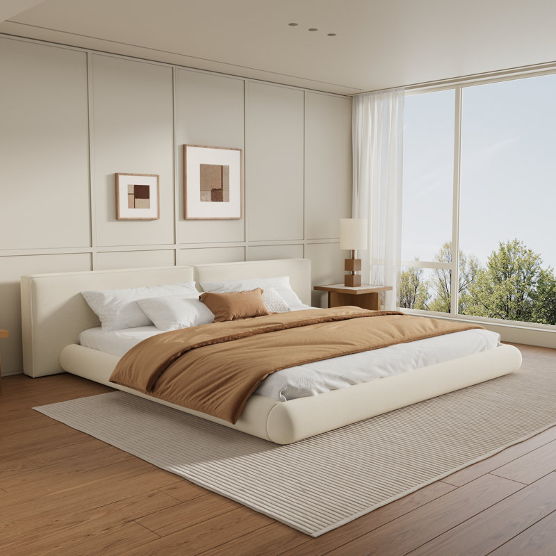 Lit plateforme tapissier Calen, Grand lit