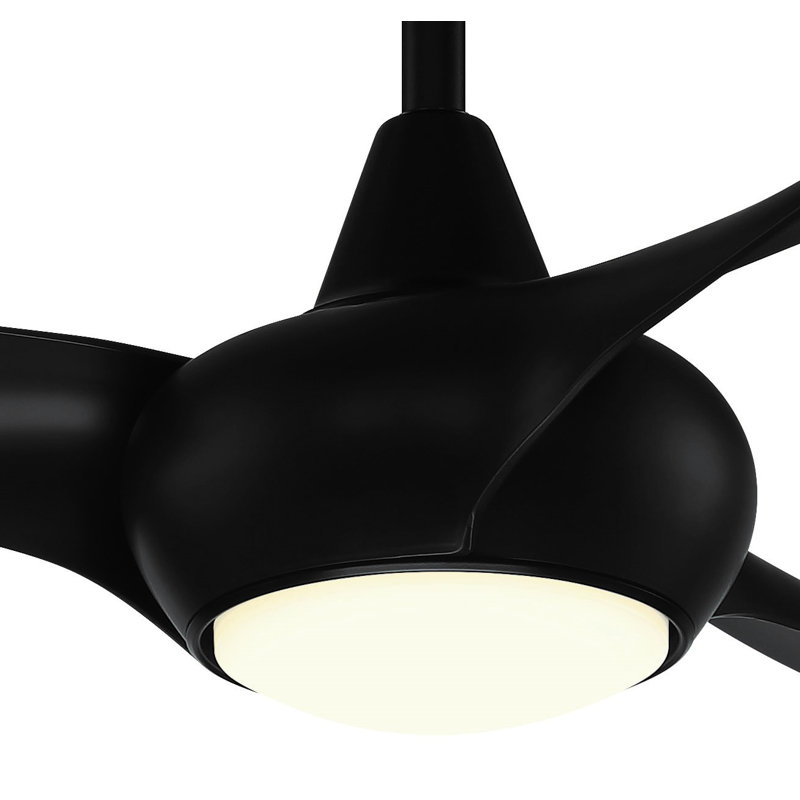 65" 3 - Blade LED Propeller Ceiling Fan with Remote Control and Light Kit Included, Coal