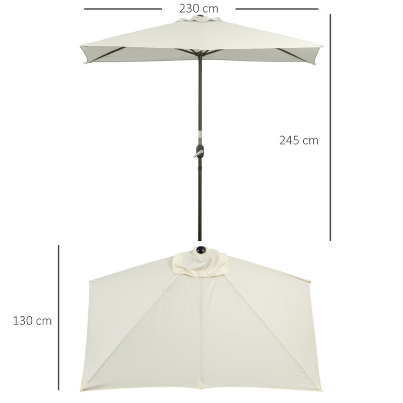 Aarthi 230cm X 130cm Rectangular Market Parasol, Beige