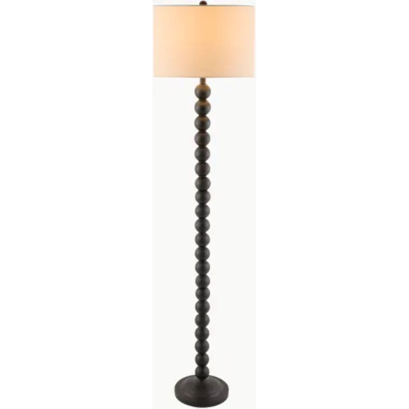 Lampe sur pied Dygall, Noir, Beige