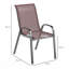 Ensemble de 4 chaises de salle à manger empilables d'extérieur à haut dossier avec siège en filet respirant pour le confort du patio et du jardin