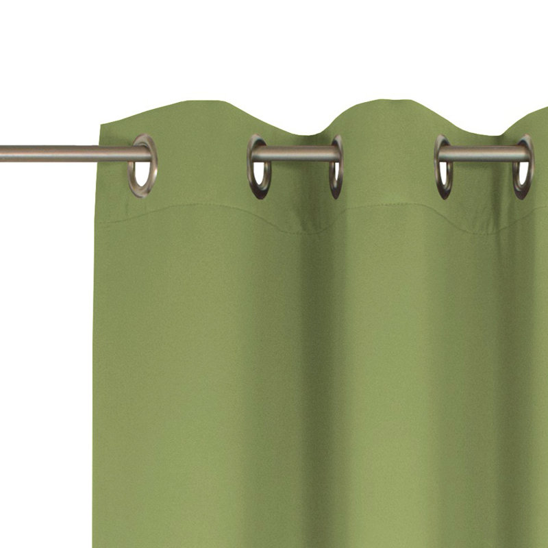 Polyester Blackout Grommet / Eyelet Curtain Panel, 142cm Width x 395cm Drop, Green