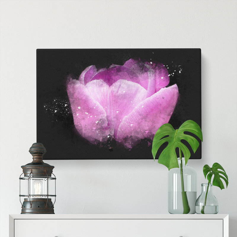 Lilac Pink Tulip Flower - Wrapped Canvas, 60cm H x 91cm W x 3cm D